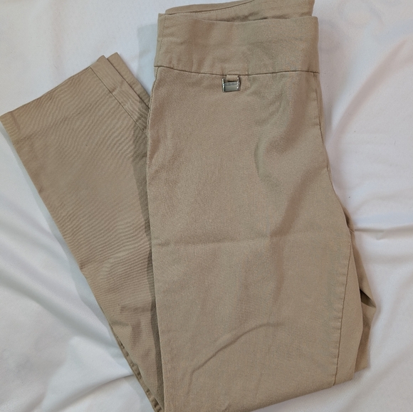 Alfani Women's Tummy-Control Pull-On Skinny Pants Khaki Size 12 US Stretch - Picture 1 of 12